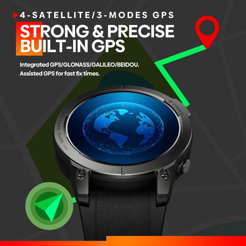 Relogio Inteligente Zeblaze Stratos 3 Premium, GPS, Tela Amoled, Bluetooth e ma