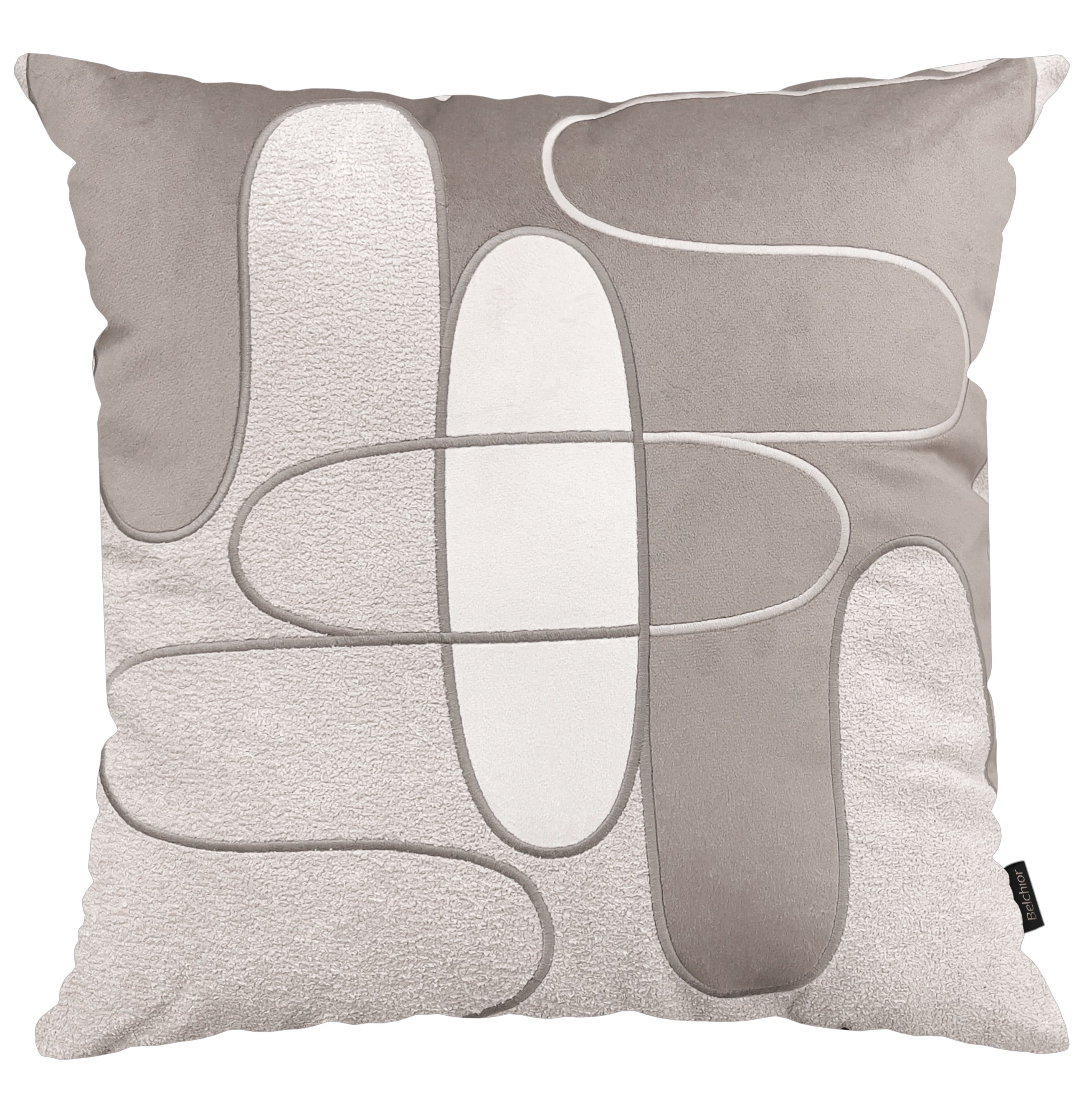 CAPA DE ALMOFADA CASA-ESSENZIALE CONCEPT 432 COM BORDADO E APLICACAO 50 cm x 50 cm
