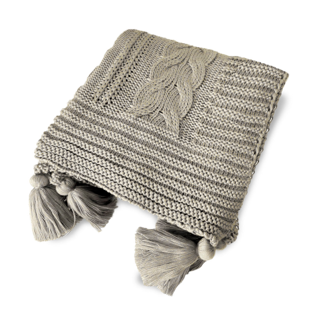 MANTA TRICOT CASA-ESSENZIALE TRANCADA C/TASSEL 0,90 m x 1,80 m