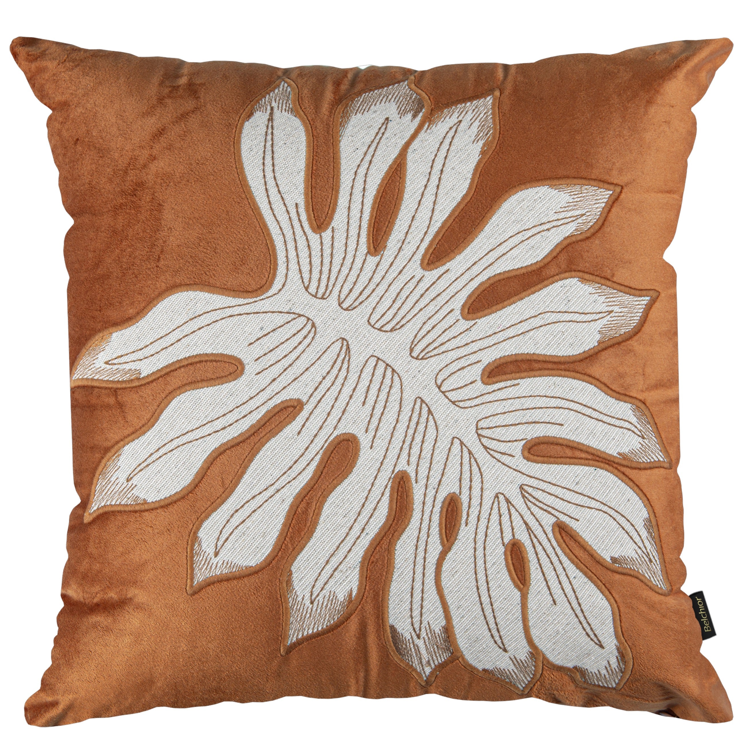 CAPA DE ALMOFADA CASA-ESSENZIALE CONCEPT 411 COM BORDADO E APLICACAO 50 cm x 50 cm